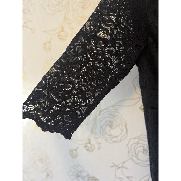 Kiyonna Dress New Size 2x Black Lace VNeck Stretch Lined Cocktail Formal 057 - Picture 4 of 8